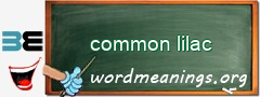 WordMeaning blackboard for common lilac